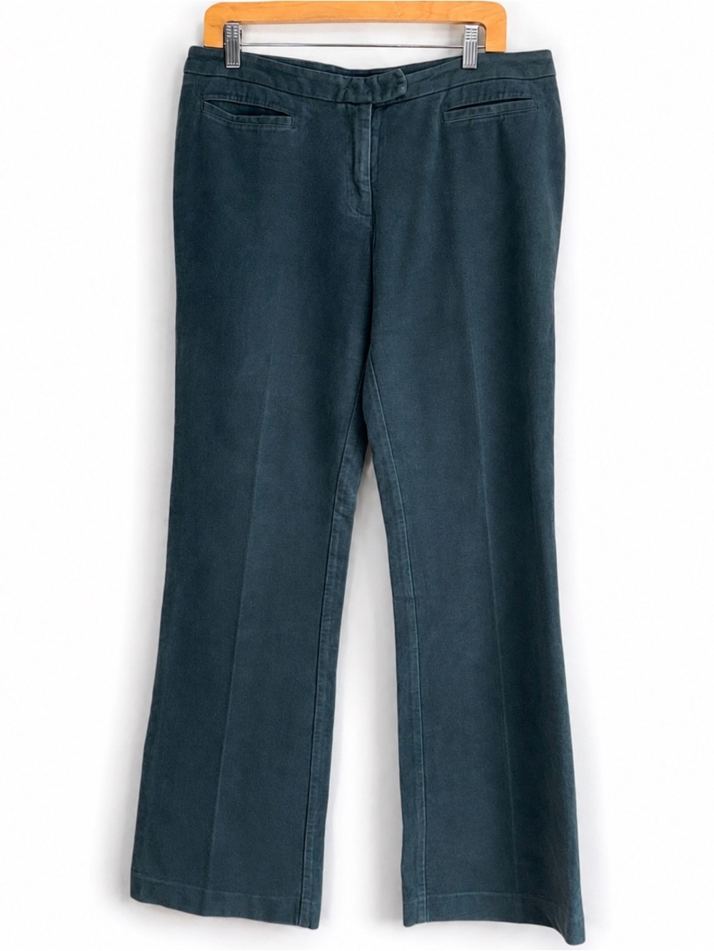 Boden Pants Womens Blue Green Velvet Chino 100% Cotton Straight Leg - 14L
